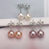 Freshwater Pearl 6-12mm Studs 925 Silver Pearl Earrings – Useful Gifts — 3