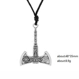 Norse Hammer Viking Axe Leather Multilayer – Jewelry Gift Ideas — 5