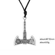 Norse Hammer Viking Axe Leather Multilayer – Jewelry Gift Ideas — 5