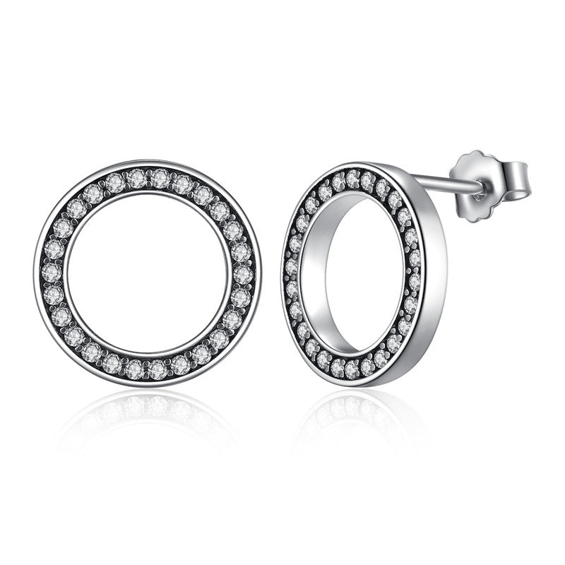 S925 Vintage Round Earrings In Sterling Silver – Everyday Gifts — 1