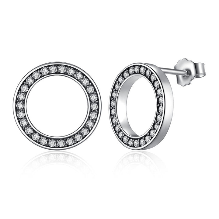 S925 Vintage Round Earrings In Sterling Silver – Everyday Gifts — 1