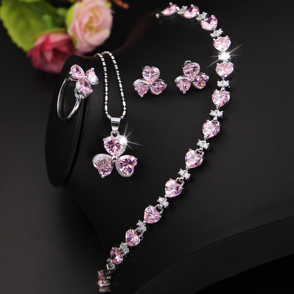 Clover Zircon Jewelry Set Women's Diamond Jewelry – Jewelry Gift Ideas — 1