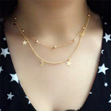 Retro Simple Layered Necklace Moon Star Sequined – Jewelry Gift Ideas — 4