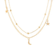 Retro Simple Layered Necklace Moon Star Sequined – Jewelry Gift Ideas — 3