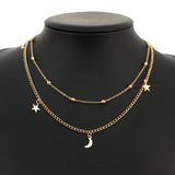 Retro Simple Layered Necklace Moon Star Sequined – Jewelry Gift Ideas — 2