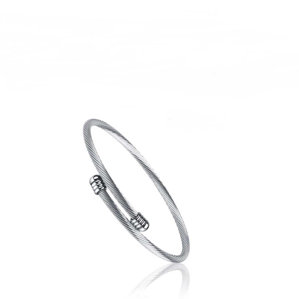 Simple Men's Bangle Bracelet Titanium Steel – Jewelry Gift Ideas — 1