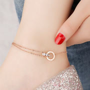 Titanium Steel Plated 18k Rose Gold Roman Double – Jewelry Gift Ideas — 5