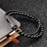 Stainless Steel Bracelet New Snap Beaded Black – Jewelry Gift Ideas — 2