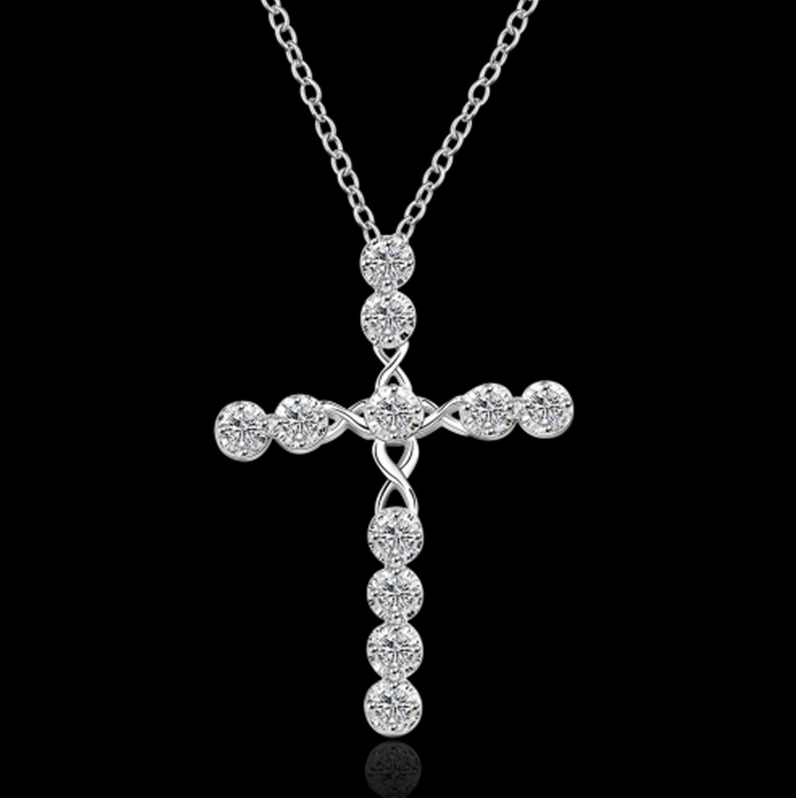 Creative Twist Diamond Cross Necklace Exquisite – Jewelry Gift Ideas — 1