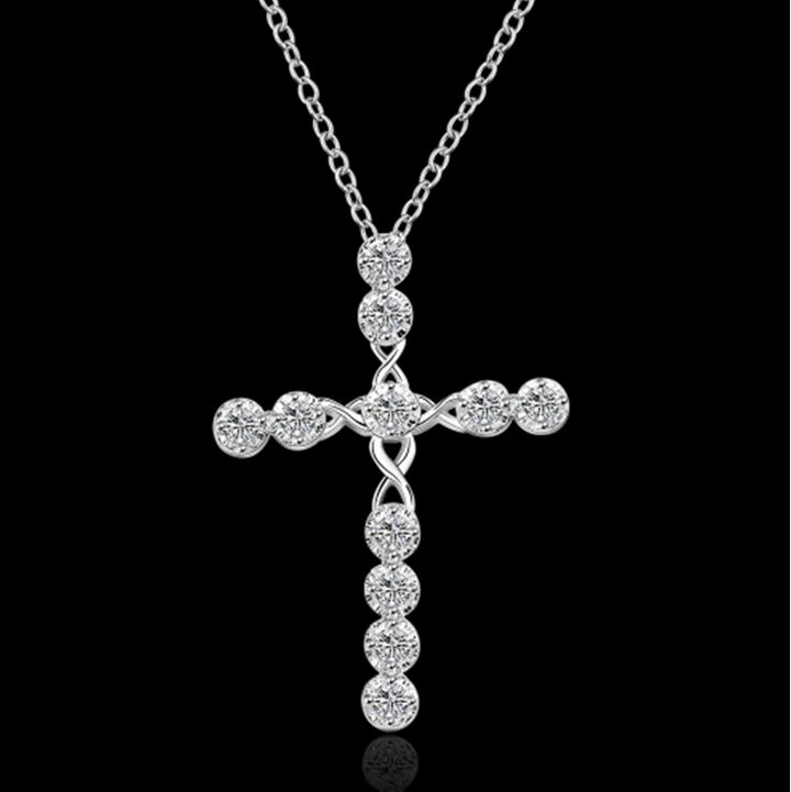 Creative Twist Diamond Cross Necklace Exquisite – Jewelry Gift Ideas — 1