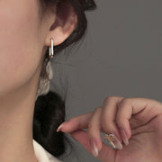 925 Sterling Silver Earrings With Paper Clip Square – Thoughtful Gifts — 3