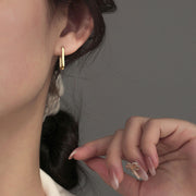 925 Sterling Silver Earrings With Paper Clip Square – Thoughtful Gifts — 4