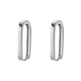 925 Sterling Silver Earrings With Paper Clip Square – Thoughtful Gifts — 5