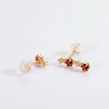 Natural Hexagon Mozambique Garnet Stud Earrings – Everyday Gifts — 3