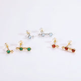 Natural Hexagon Mozambique Garnet Stud Earrings – Everyday Gifts — 4