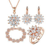 Champagne Gold Flower Earrings Zircon – Special Occasion Gifts — 2