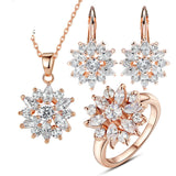 Champagne Gold Flower Earrings Zircon – Special Occasion Gifts — 3