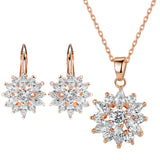 Champagne Gold Flower Earrings Zircon – Special Occasion Gifts — 4