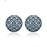 S925 Sterling Silver Wave Pattern Earrings Inlaid – Holiday Gift Ideas — 4