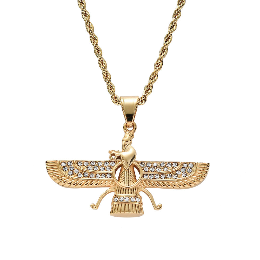 Stainless Steel Necklace, Double Sided Diamonds – Jewelry Gift Ideas — 1