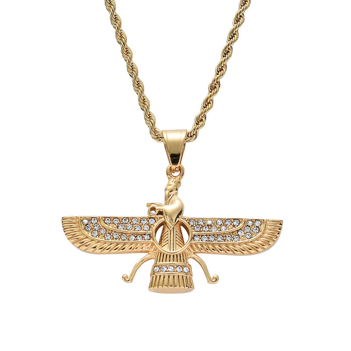 Stainless Steel Necklace, Double Sided Diamonds – Jewelry Gift Ideas — 1