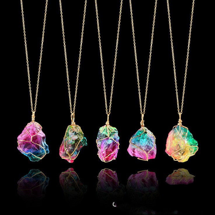 Seven-Color Natural Stone Rough Stone Winding – Jewelry Gift Ideas — 1