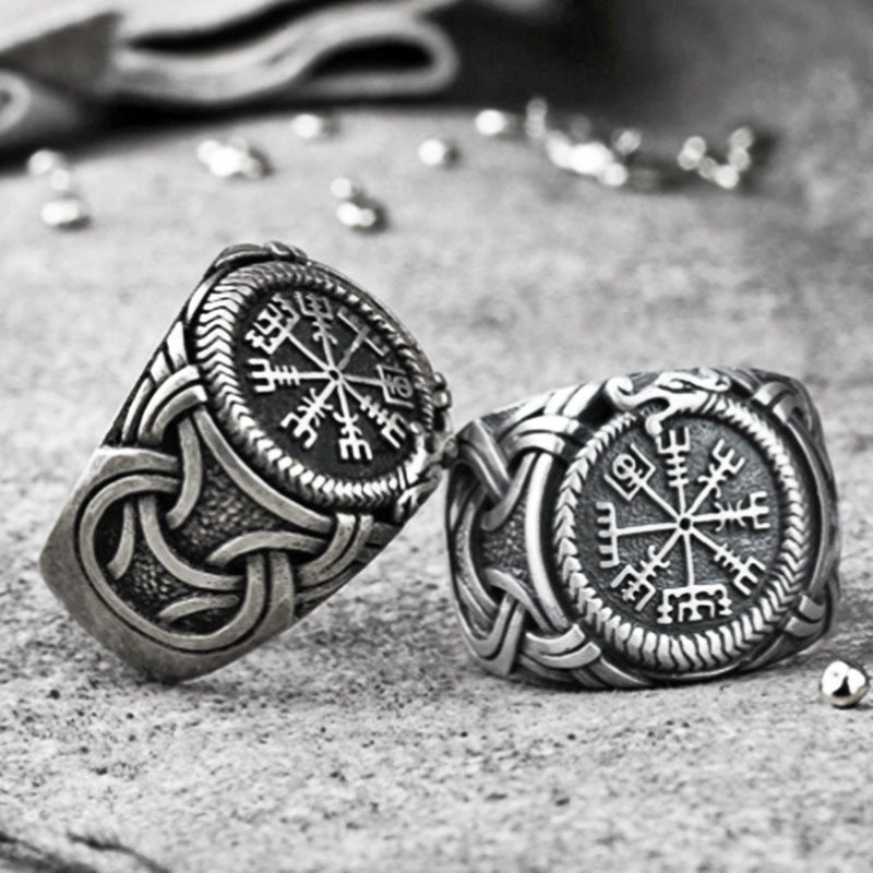 Vintage Viking Men's Nordic Compass Compass Ring – Gifts for Him — 1