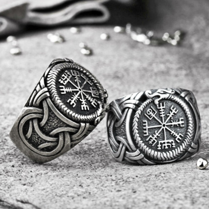 Vintage Viking Men's Nordic Compass Compass Ring – Gifts for Him — 1