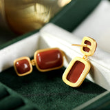 S925 Sterling Silver Gold-Plated Southern Red Agate – Everyday Gifts — 2