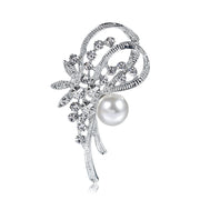 Delicate Pearl And Diamond Shawl Buckle Pin – Stylish Gifts — 3