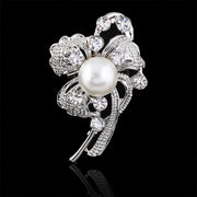 Delicate Pearl And Diamond Shawl Buckle Pin – Stylish Gifts — 12