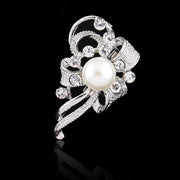 Delicate Pearl And Diamond Shawl Buckle Pin – Stylish Gifts — 7