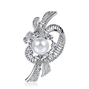 Delicate Pearl And Diamond Shawl Buckle Pin – Stylish Gifts — 13