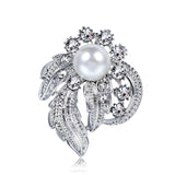 Delicate Pearl And Diamond Shawl Buckle Pin – Stylish Gifts — 6