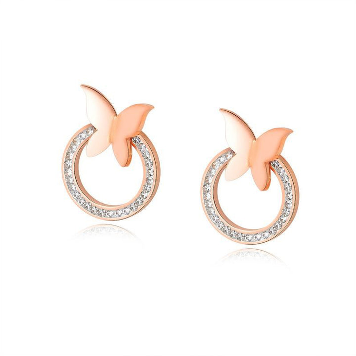 Temperament Inlaid Zircon Circle Earrings – Gift Ideas — 1