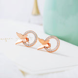 Temperament Inlaid Zircon Circle Earrings – Gift Ideas — 2