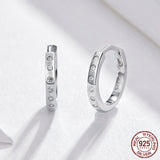 Sterling Silver Zircon Stud Earrings Small Circle – Thoughtful Gifts — 3