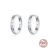 Sterling Silver Zircon Stud Earrings Small Circle – Thoughtful Gifts — 4