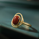 S925 Sterling Silver Gold-plated Natural Southern Red – Stylish Gifts — 1
