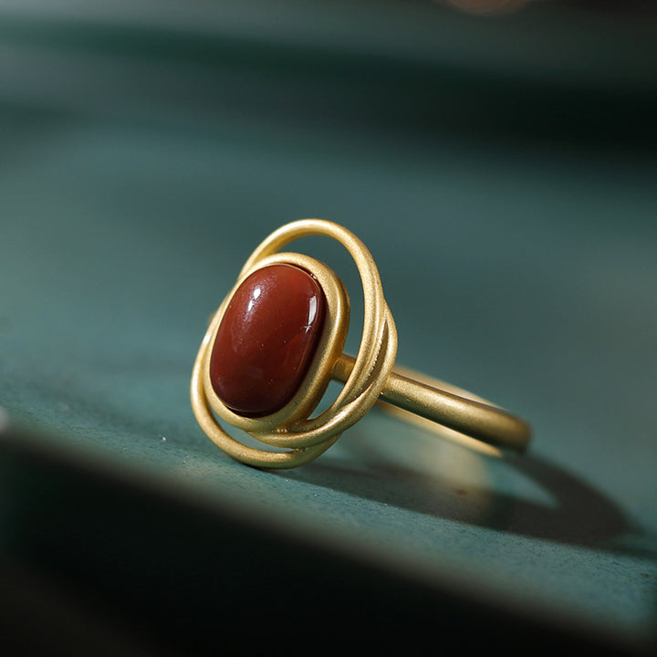 S925 Sterling Silver Gold-plated Natural Southern Red – Stylish Gifts — 1