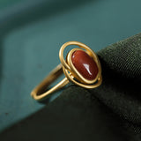S925 Sterling Silver Gold-plated Natural Southern Red – Stylish Gifts — 4