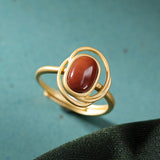 S925 Sterling Silver Gold-plated Natural Southern Red – Stylish Gifts — 5