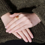 S925 Sterling Silver Gold-plated Natural Southern Red – Stylish Gifts — 3