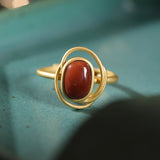 S925 Sterling Silver Gold-plated Natural Southern Red – Stylish Gifts — 2
