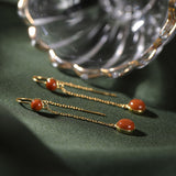 Red Short Jade Earrings – Meaningful Gifts — 2