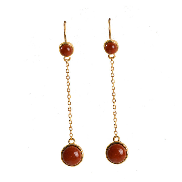 Red Short Jade Earrings – Meaningful Gifts — 1