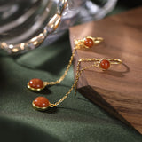 Red Short Jade Earrings – Meaningful Gifts — 4