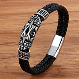 Fashion Stainless Steel Leather Braided Bracelet – Stylish Gifts — 2