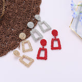Frosted Geometric Earrings Metal Earrings – Gift Ideas — 5