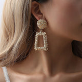 Frosted Geometric Earrings Metal Earrings – Gift Ideas — 2